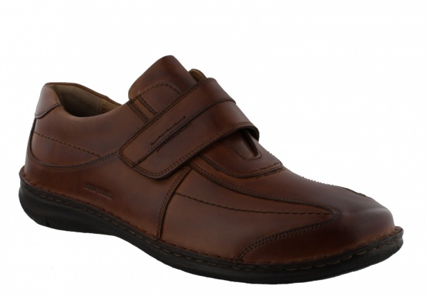 Josef Seibel Alec Velcro fit Extra Wide Cognac Leather Casual Shoe
